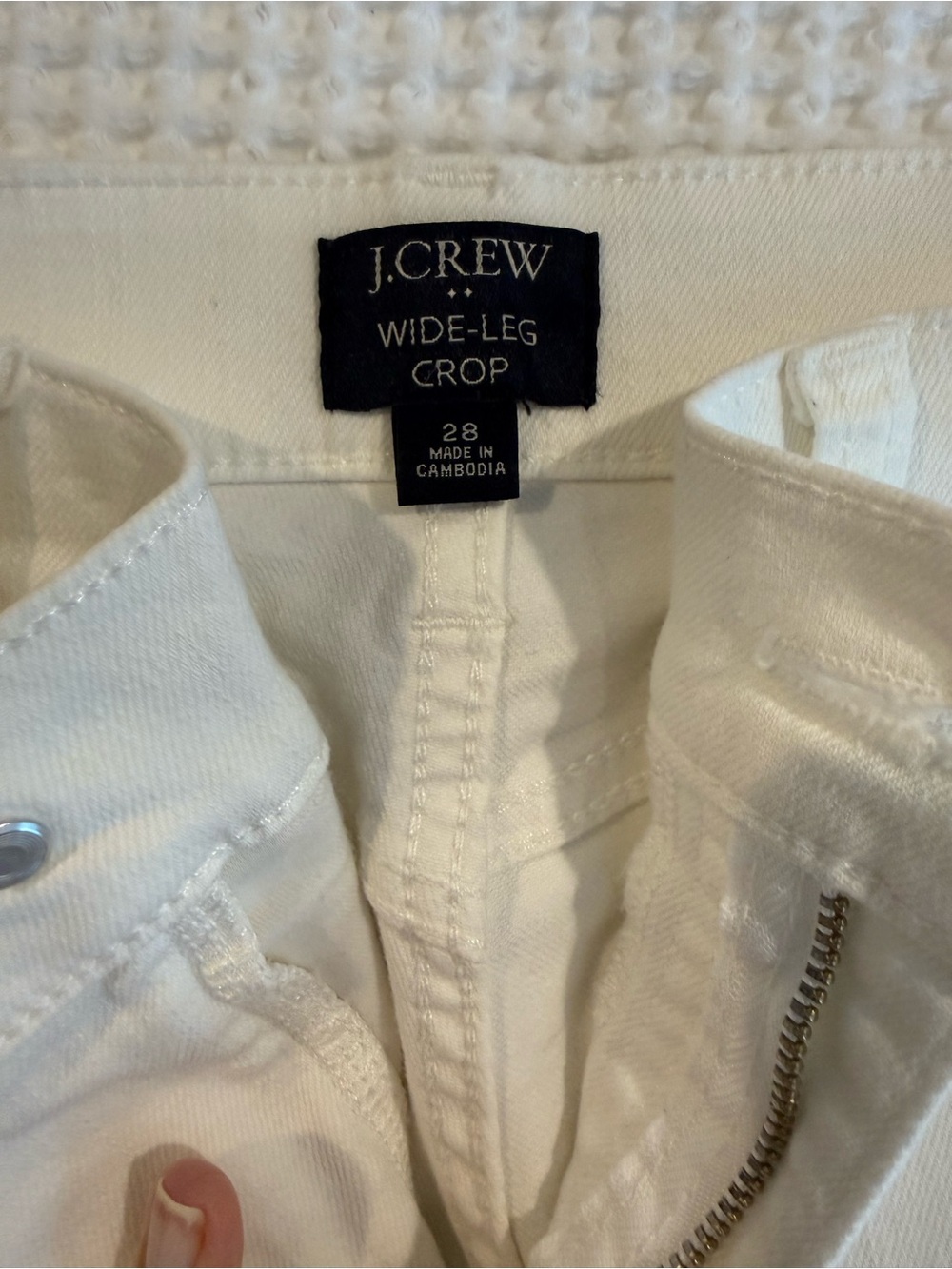 J. Crew White Wide-Leg Crop Jeans - Clean White Denim